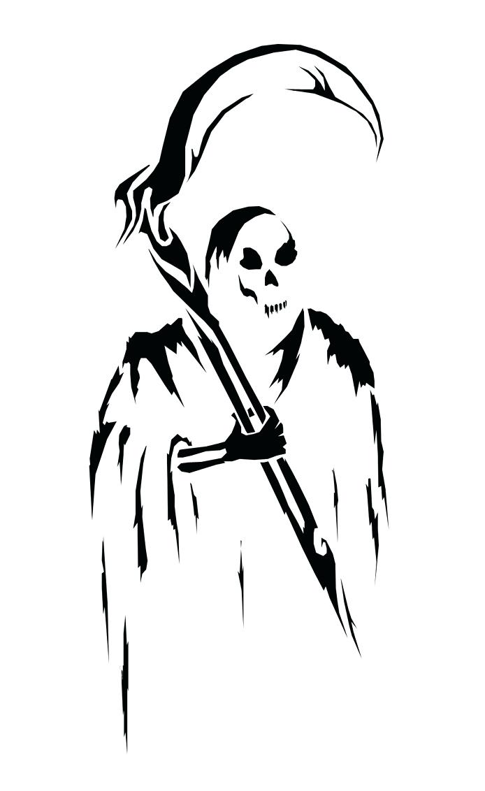 Grim Reaper Easy Draw - Simple Grim Reaper Drawings. 
