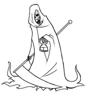 302x302 How To Draw The Grim Reaper, Death, Step - Simple Grim Reaper Drawings