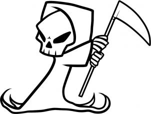 302x228 How To Draw How To Draw A Grim Reaper For Kids - Simple Grim Reaper Drawings