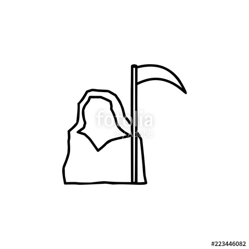 500x500 Grim Reaper Icon Simple Outline Vector Of Halloween For Ui And Ux - Simple Grim Reaper Drawings