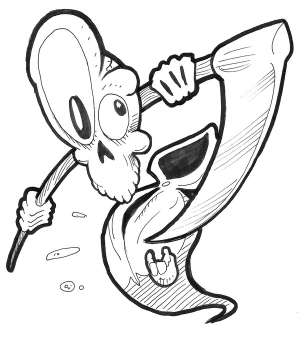 600x682 Reaper Lineart Simple For Free Download - Simple Grim Reaper Drawings