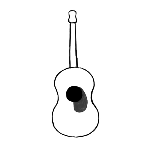 500x500 How To Draw A Guitar - Simple Guitar Drawing