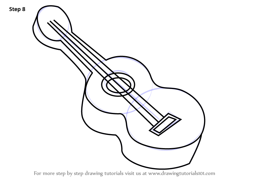 847x596 Learn How To Draw Guitar For Kids - Simple Guitar Drawing