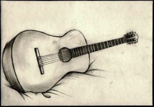 300x210 Simple Guitar Drawing Step - Simple Guitar Drawing