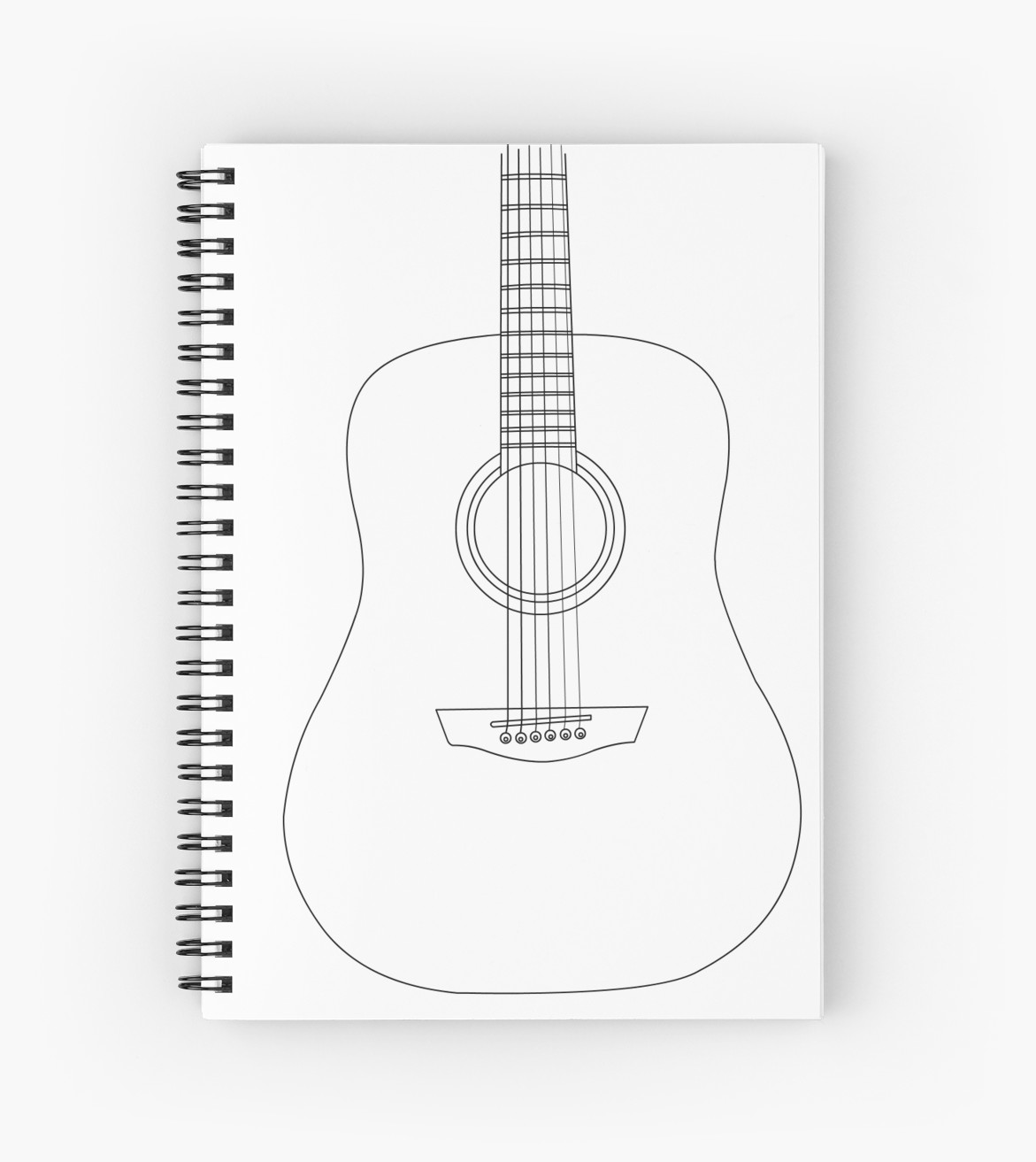 1171x1313 Simple Guitar Outline Spiral Notebooks - Simple Guitar Drawing