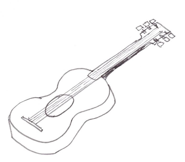 776x680 Guitar Life People Drawings Pictures Drawings Ideas For Kids - Simple Guitar Drawing