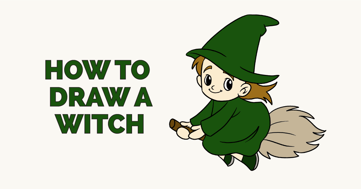 1200x628 How To Draw A Witch - Simple Halloween Witch Drawing