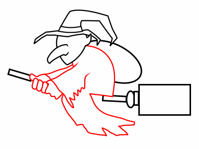 400x300 How To Draw A Witch Step - Simple Halloween Witch Drawing