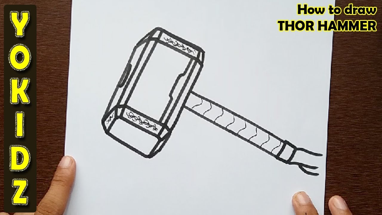 1280x720 How To Draw Thor Hammer - Simple Hammer Drawing