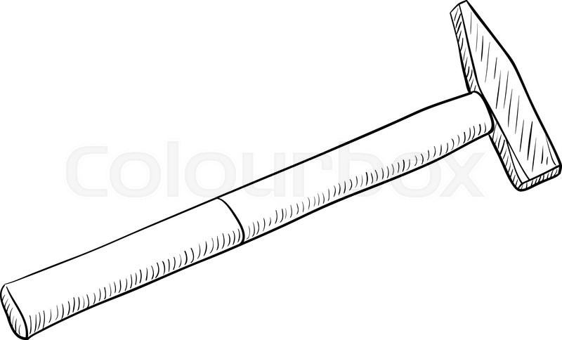 800x484 Simple Black And White Line Drawing Stock Vector Colourbox - Simple Hammer Drawing