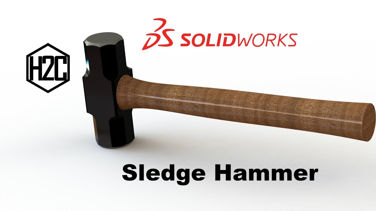 1280x720 Sledge Hammer Sketch Design Solidworks Tutorial - Simple Hammer Drawing