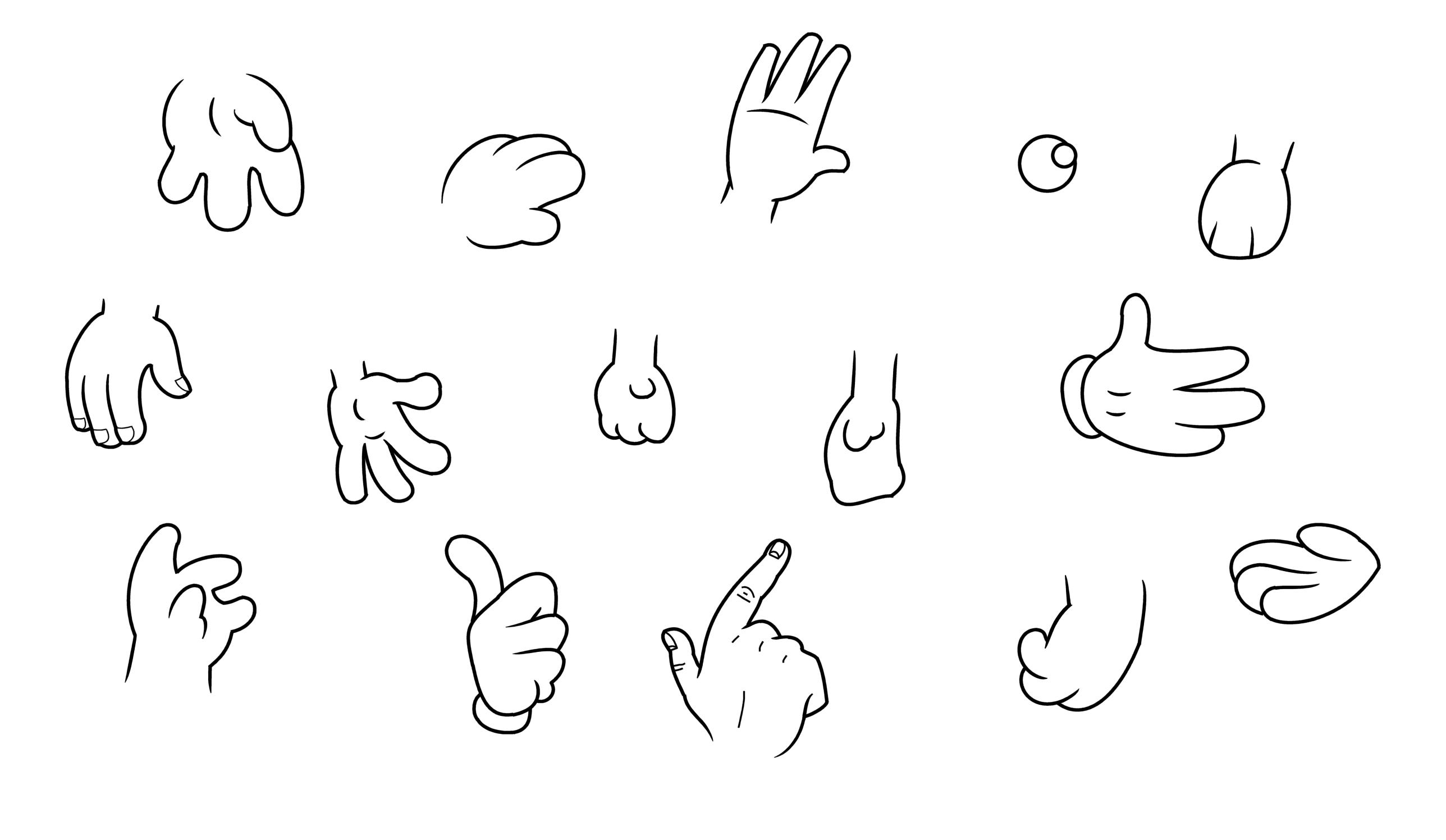 2576x1496 How To Draw Cartoon Hands - Simple Hand Drawing