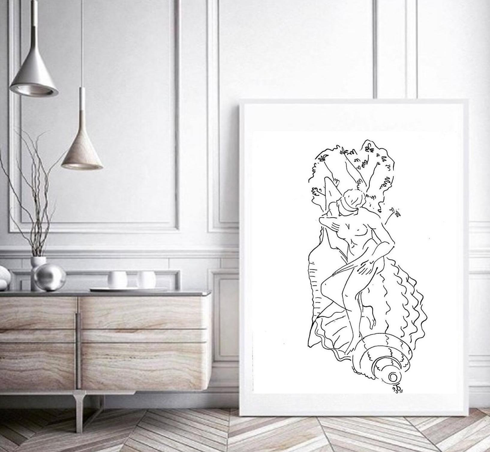 1634x1508 Black White Simple Hand Drawing,printable Line Art Sketch,wall - Simple Hand Drawing