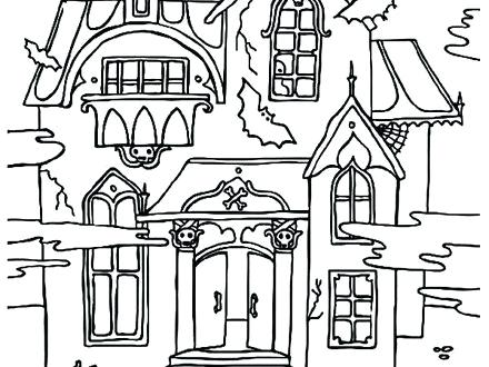 440x330 house coloring pages simple haunted betterfor - Simple Haunted House Drawing