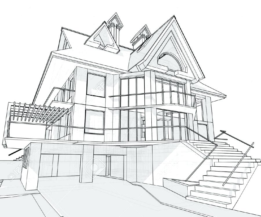 900x750 Ghost House Drawing Easy - Simple Haunted House Drawing