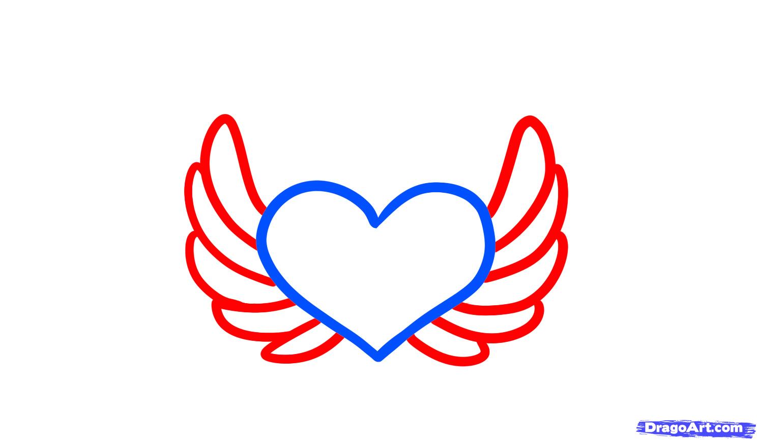 1488x865 How To Draw A Heart With Wings - Simple Heart Drawing