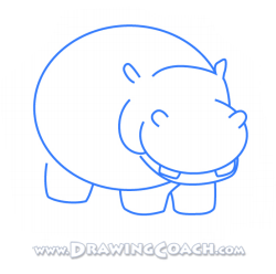 250x248 how to draw a cartoon hippo - Simple Hippo Drawing