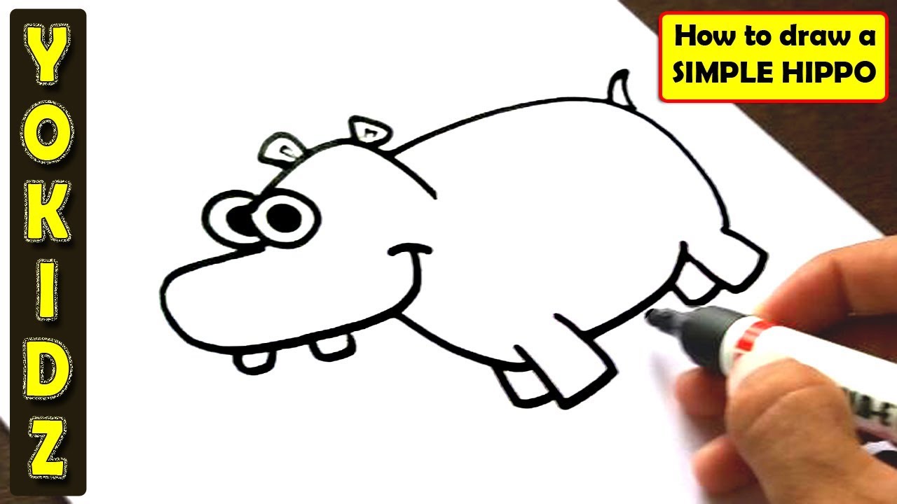 1280x720 how to draw a simple hippo - Simple Hippo Drawing