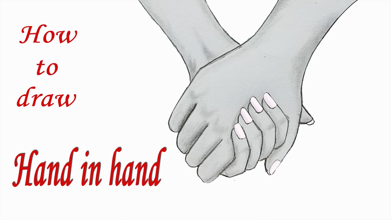 1280x720 How To Draw Holding Hands Step - Simple Holding Hands Drawing