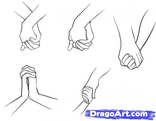 520x405 How To Draw Hands Easy - Simple Holding Hands Drawing