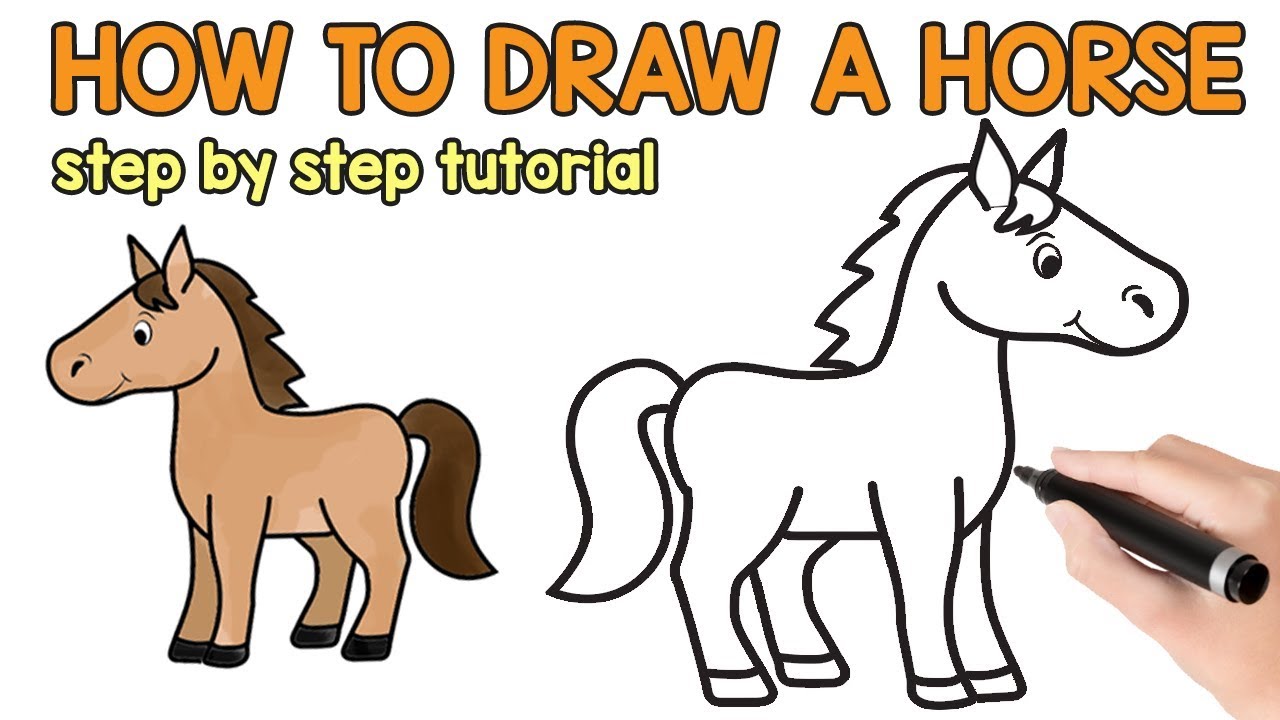 1280x720 How To Draw A Horse - Simple Horse Drawing
