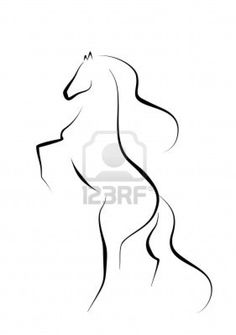 236x335 White Horse - Simple Horse Drawing