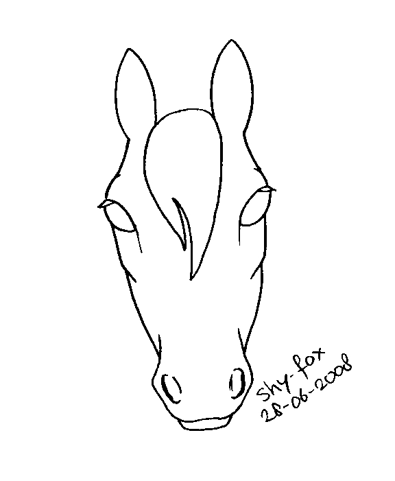576x701 Huge Collection Of 'easy Drawing Horses' Download More Than - Simple Horse Head Drawing