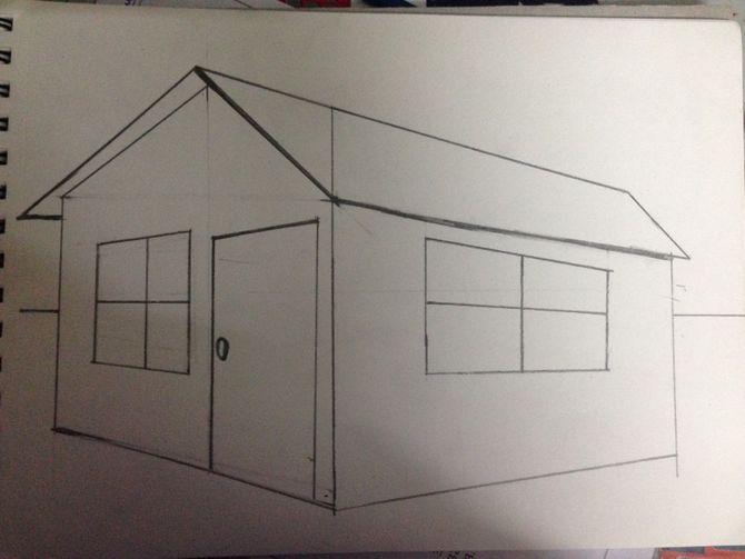 670x503 Ways To Draw A Simple House - Simple House Drawing
