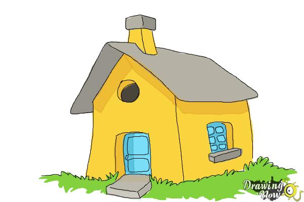 600x400 How To Draw A Simple House - Simple House Drawing