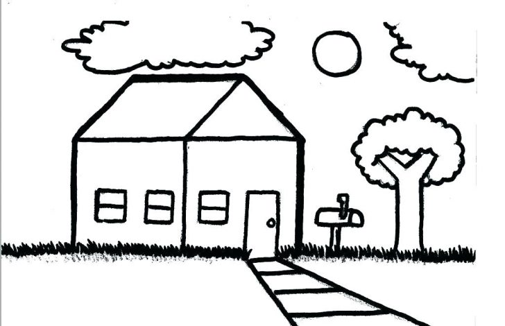 728x470 Harry Potter Buckbeak Coloring Pages Lovely Of Masks Image - Simple House Drawing For Kids