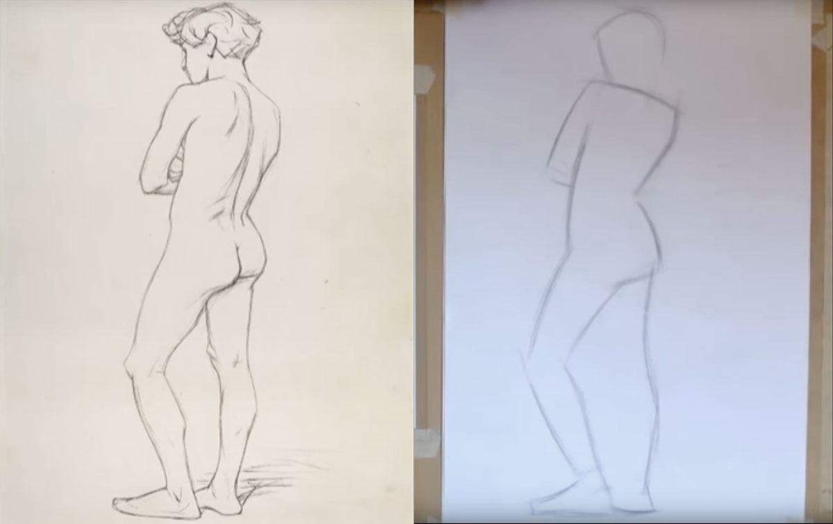 1200x756 Capturing A Standing Figure In Simple Lines - Simple Human Body Drawing