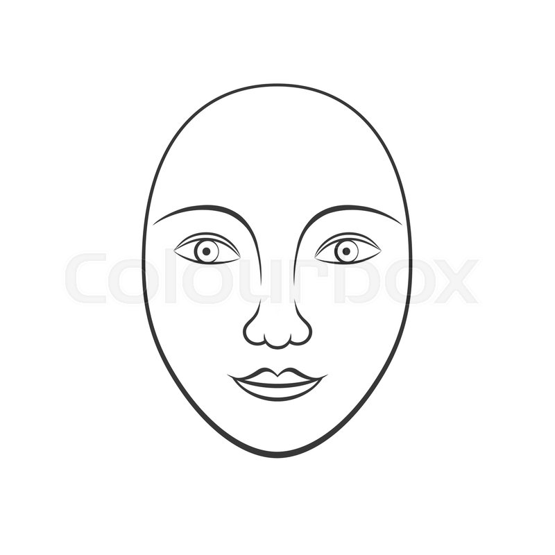 800x800 Simple Human Face Line Art, Suitable Stock Vector Colourbox - Simple Human Drawing