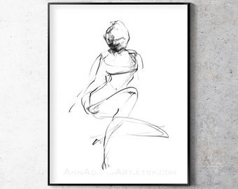 340x270 Figure Drawing Etsy - Simple Human Figure Drawing