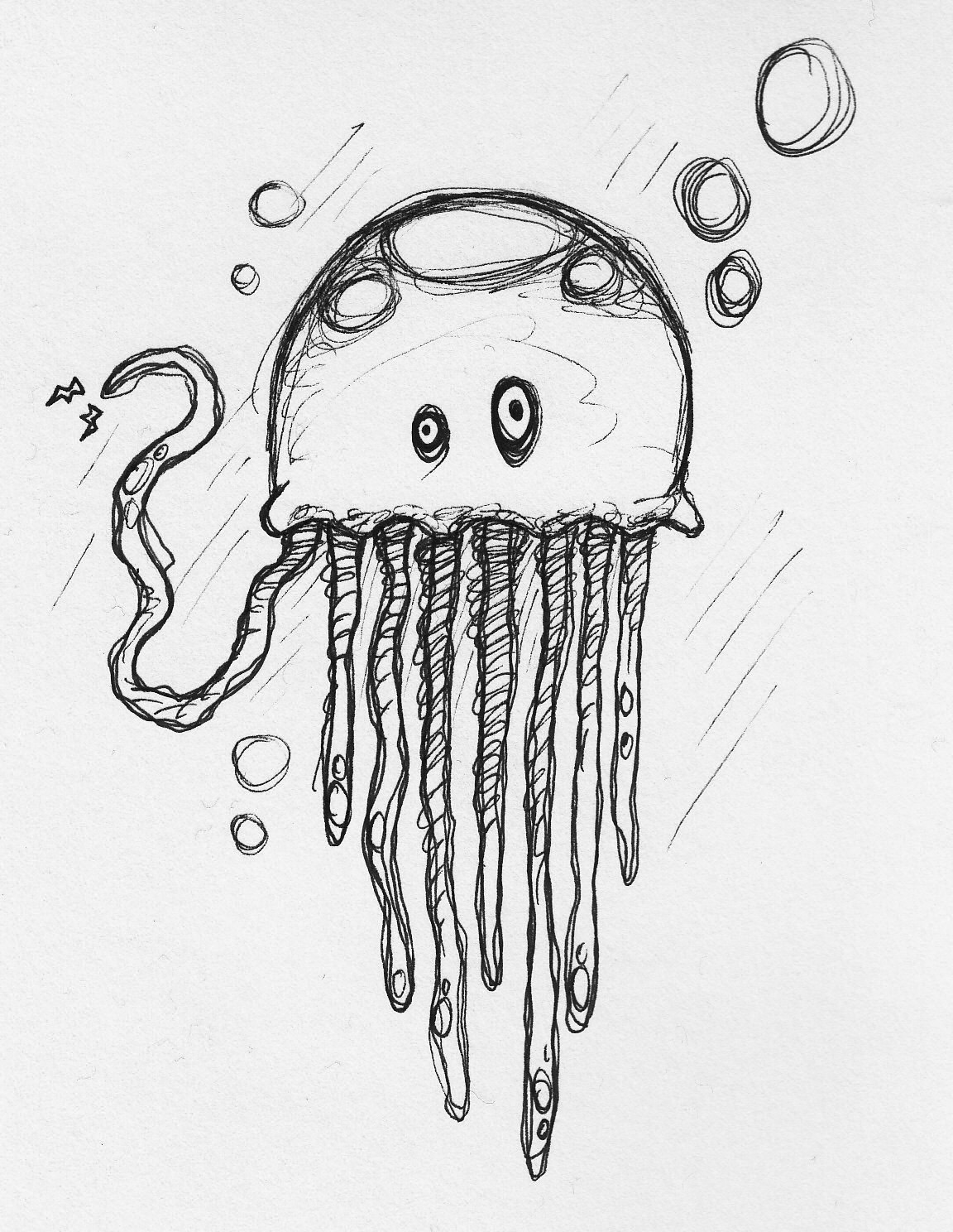 Simple Jellyfish Drawing at Explore collection of