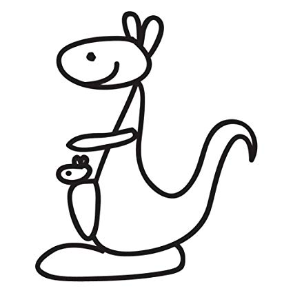 425x425 kids animal drawing doodles mommy kangaroo - Simple Kangaroo Drawing