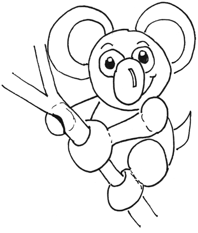 400x469 How To Draw Koalas - Simple Koala Drawing