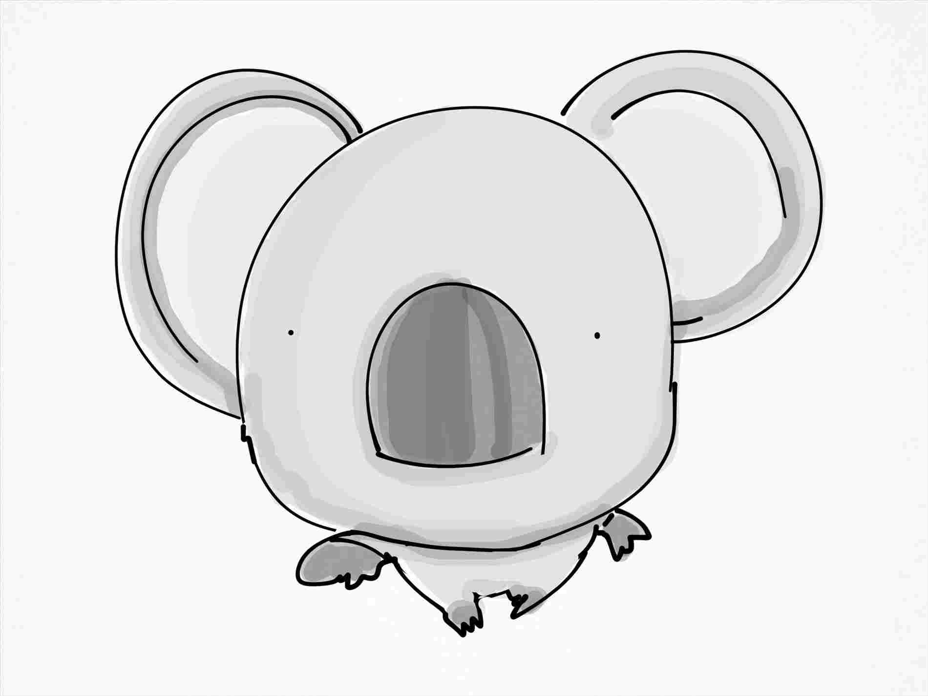 1900x1425 Simple Koala Drawing Koala Outline Download Clip Art On Clipart - Simple Koala Drawing
