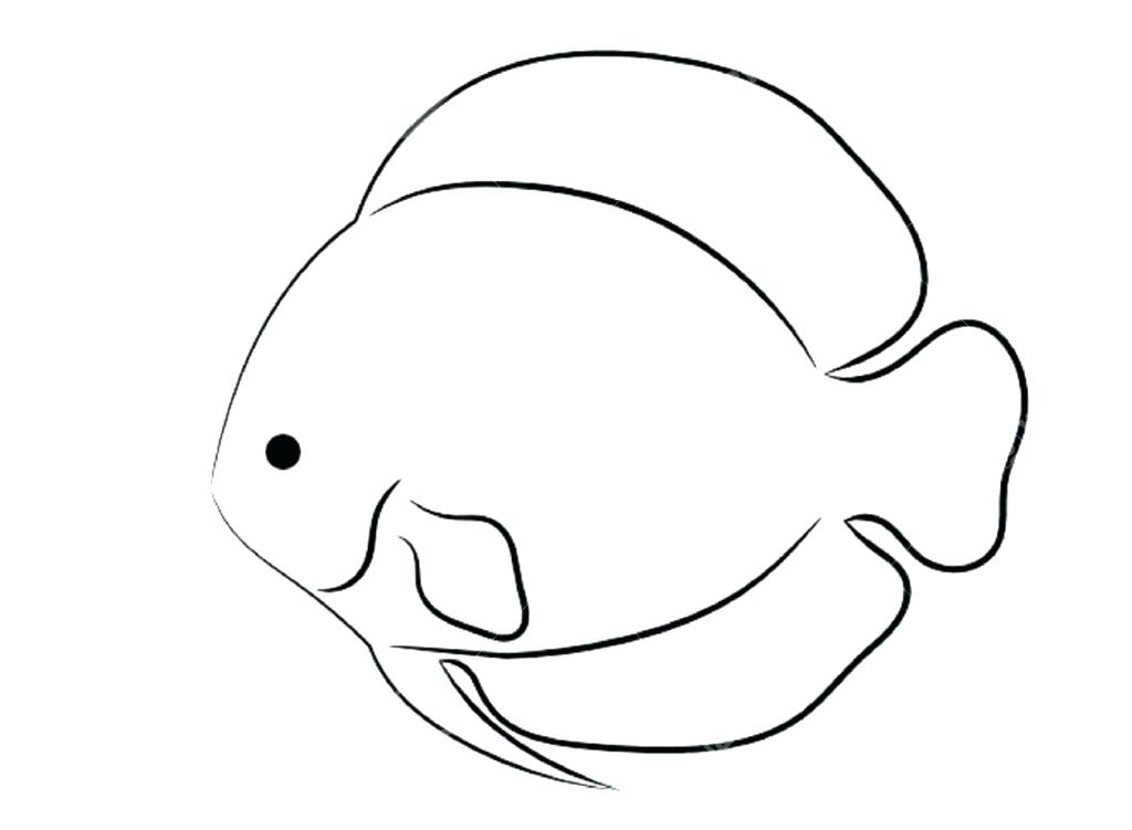 1024x751 Simple Fish Drawing Goldfish Outline Just Arrived At Free Dragon - Simple Koi Drawing