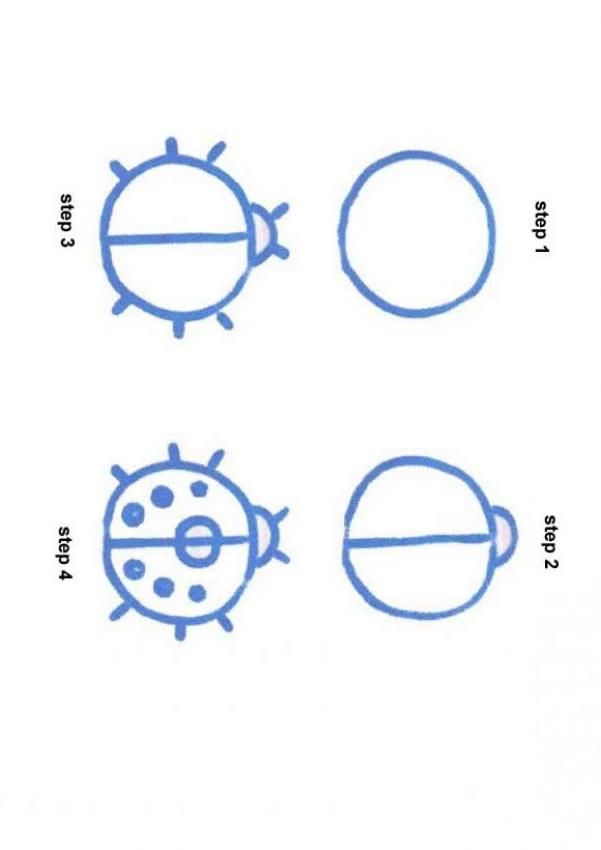 601x850 How To Draw A Simple Ladybug Simple Art Drawings, Easy - Simple Ladybug Drawing