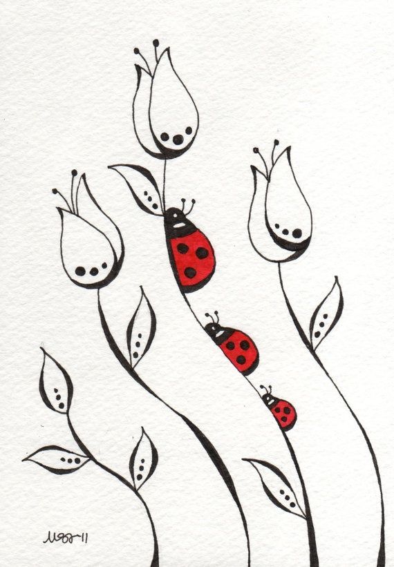 570x821 Simple Ladybug Drawing - Simple Ladybug Drawing