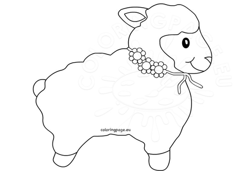 476x333 Lamb Coloring Mother Sheep With Its Page - Simple Lamb Drawing
