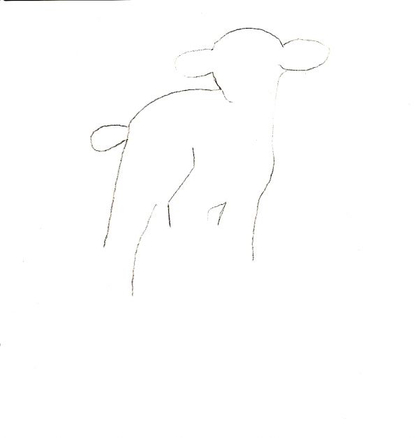 600x627 Simple Animal Drawings For Beginners - Simple Lamb Drawing