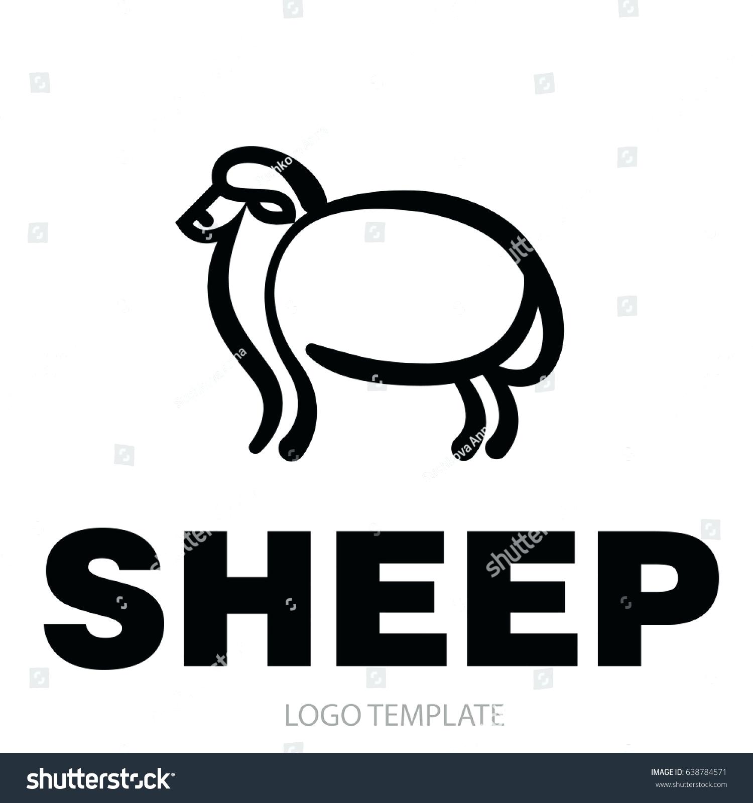 1500x1600 Template Sheep Drawing Template Or Ram Icon Logo Pictogram Trendy - Simple Lamb Drawing