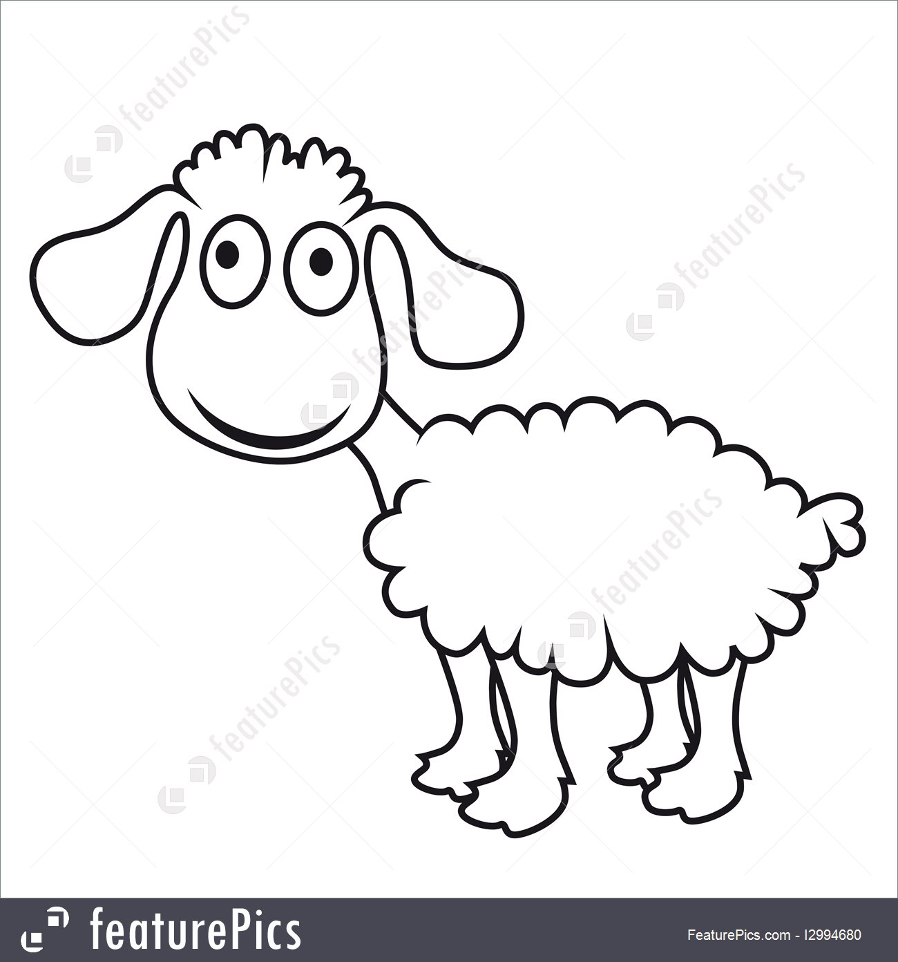 1300x1392 Cartoon Sheep, Vector Lamb - Simple Lamb Drawing
