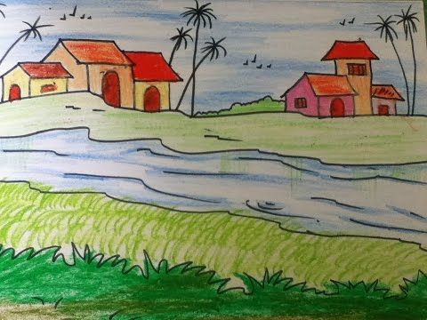 480x360 Beautiful Landscape Drawing For Kids In Simple Steps - Simple Landscape Drawing