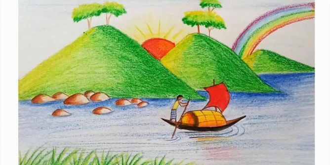 668x334 Simple Landscape Drawing Or New Design For Landscape Drawing - Simple Landscape Drawing