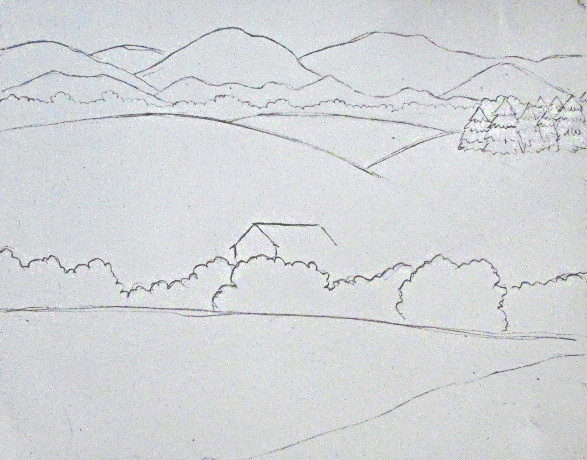 587x460 Draw A Landscape - Simple Landscape Drawing