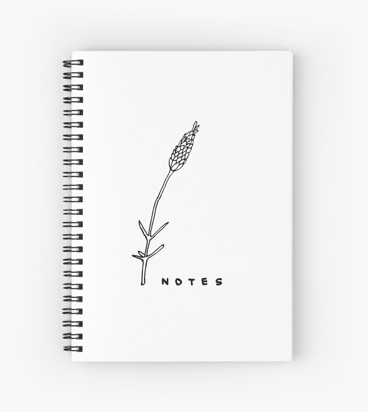 1171x1313 Simple Lavender Sprig Spiral Notebooks - Simple Lavender Drawing