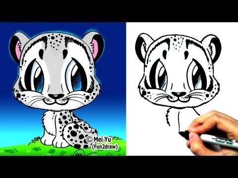 480x360 How To Draw A Snow Leopard - Simple Leopard Drawing
