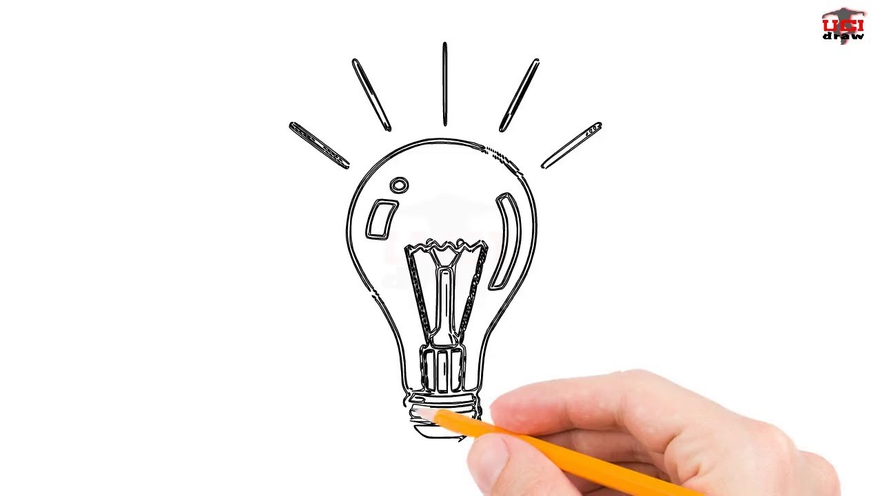 1280x720 how to draw a light bulb step - Simple Light Bulb Drawing